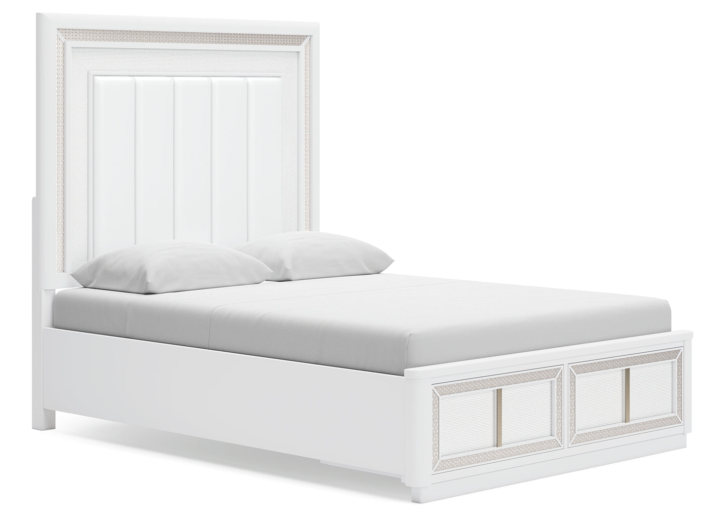 Chalanna White Queen Panel Storage Bedroom Set with Nightstand (Online Special Price) - Ornate Home