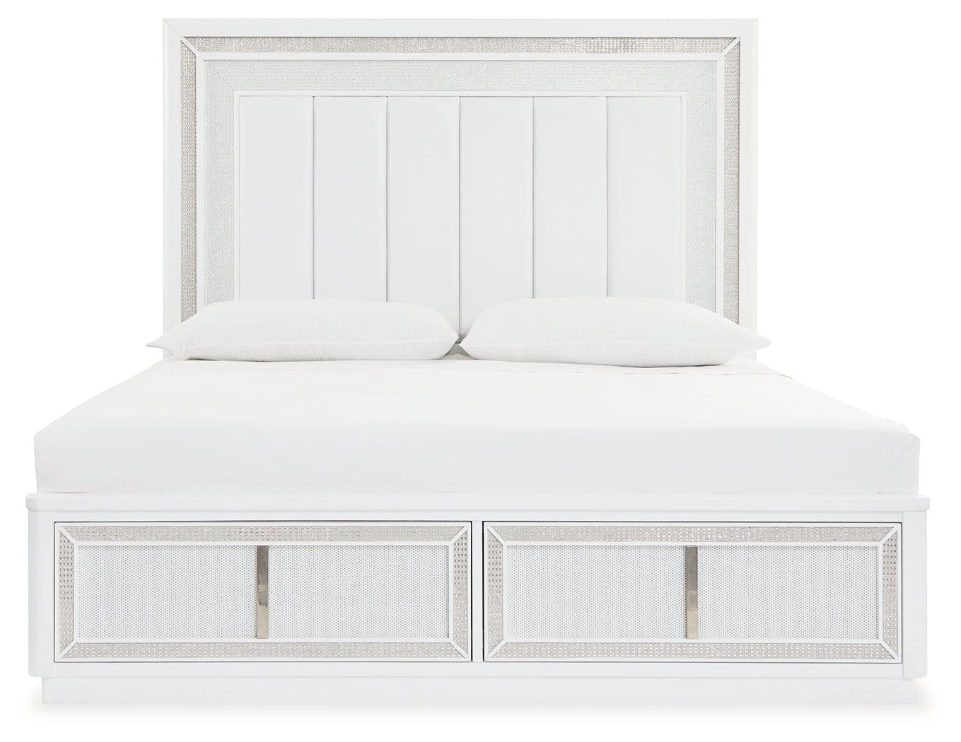 Chalanna White Queen Upholstered Storage Bed (Online Special Price) - Ornate Home