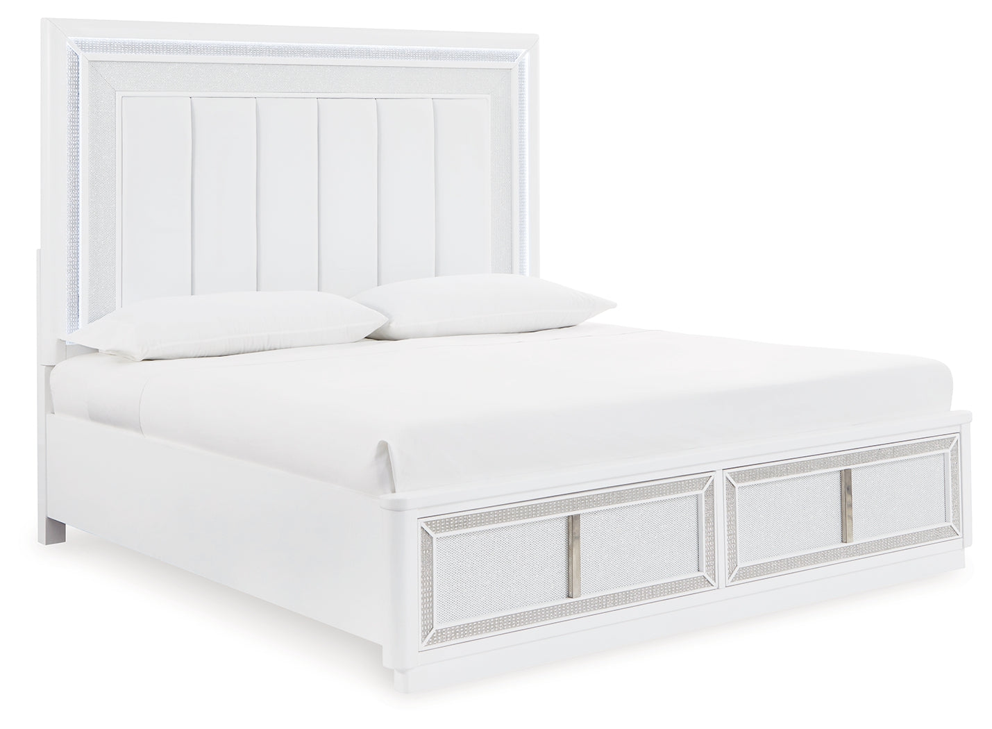 Chalanna White Queen Upholstered Storage Bed (Online Special Price) - Ornate Home