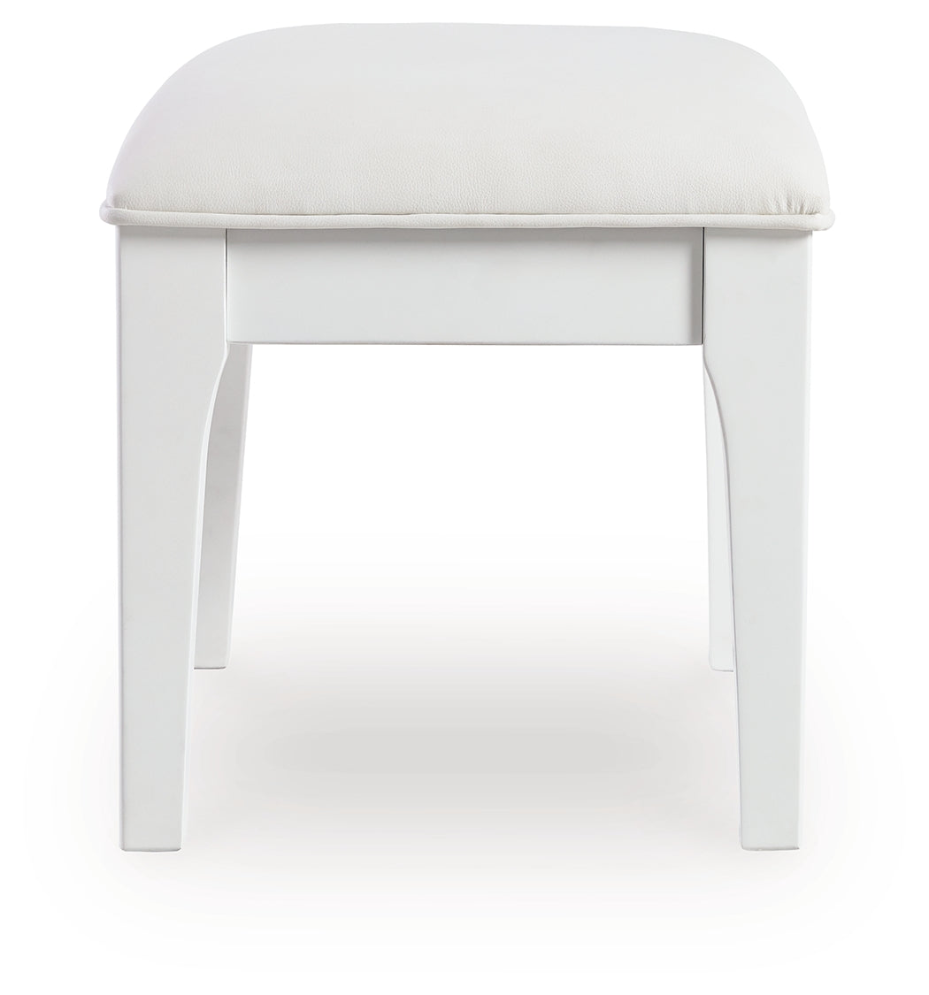Chalanna White Vanity Stool - Ornate Home