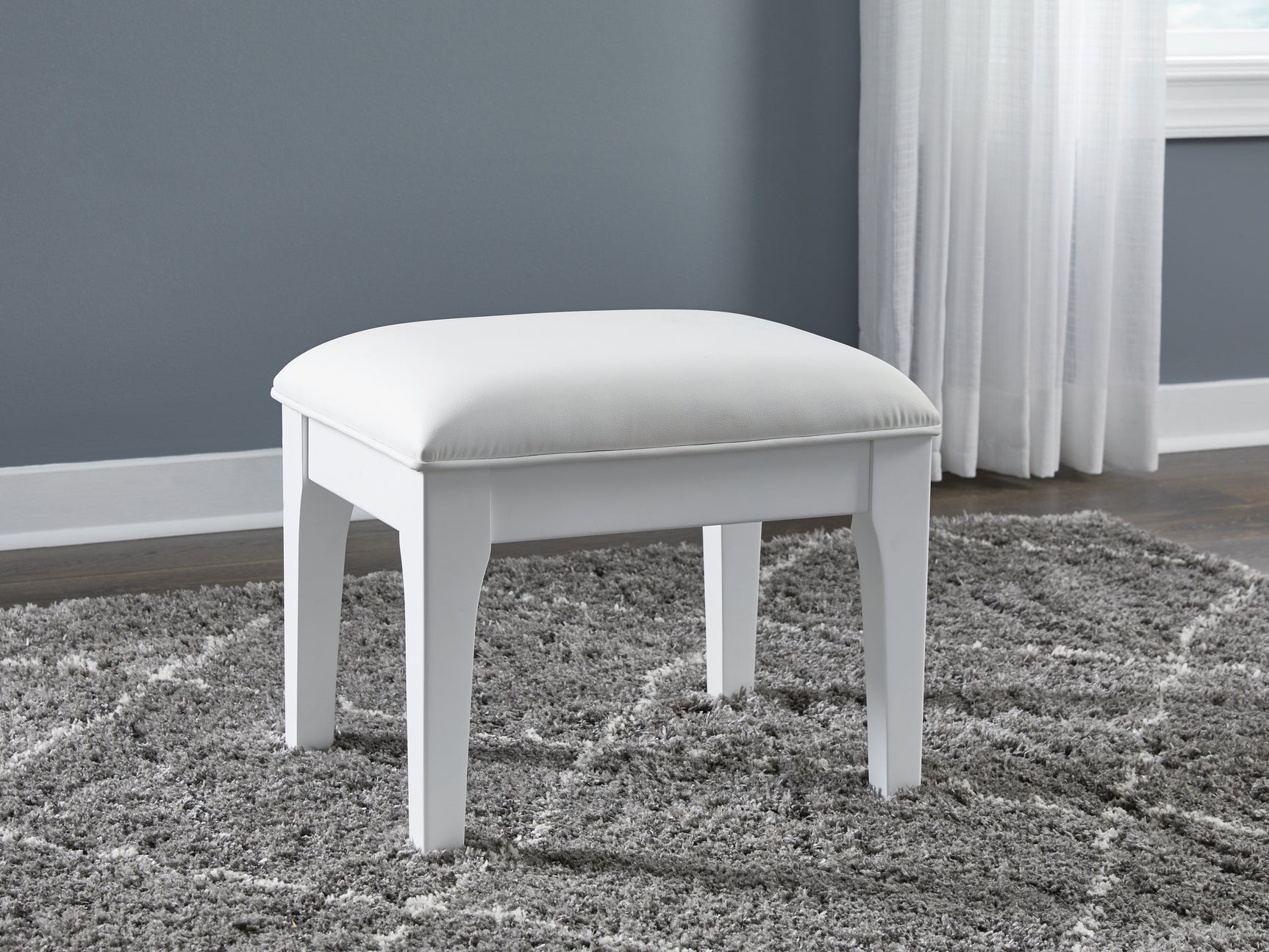 Chalanna White Vanity Stool - Ornate Home