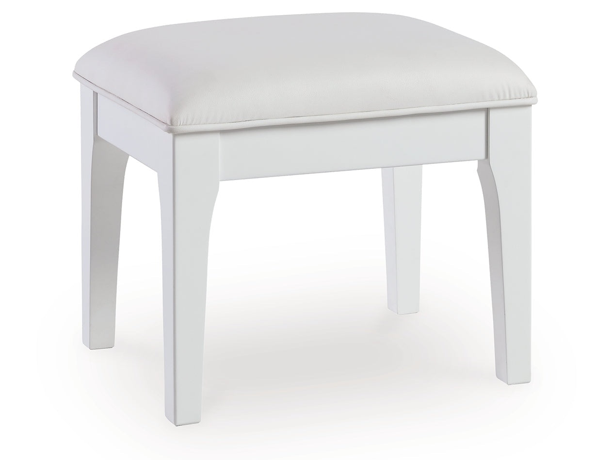 Chalanna White Vanity Stool - Ornate Home