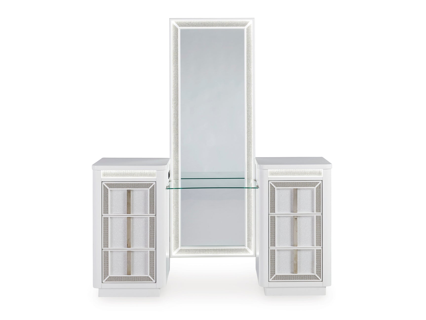 Chalanna White Vanity with Mirror - Ornate Home