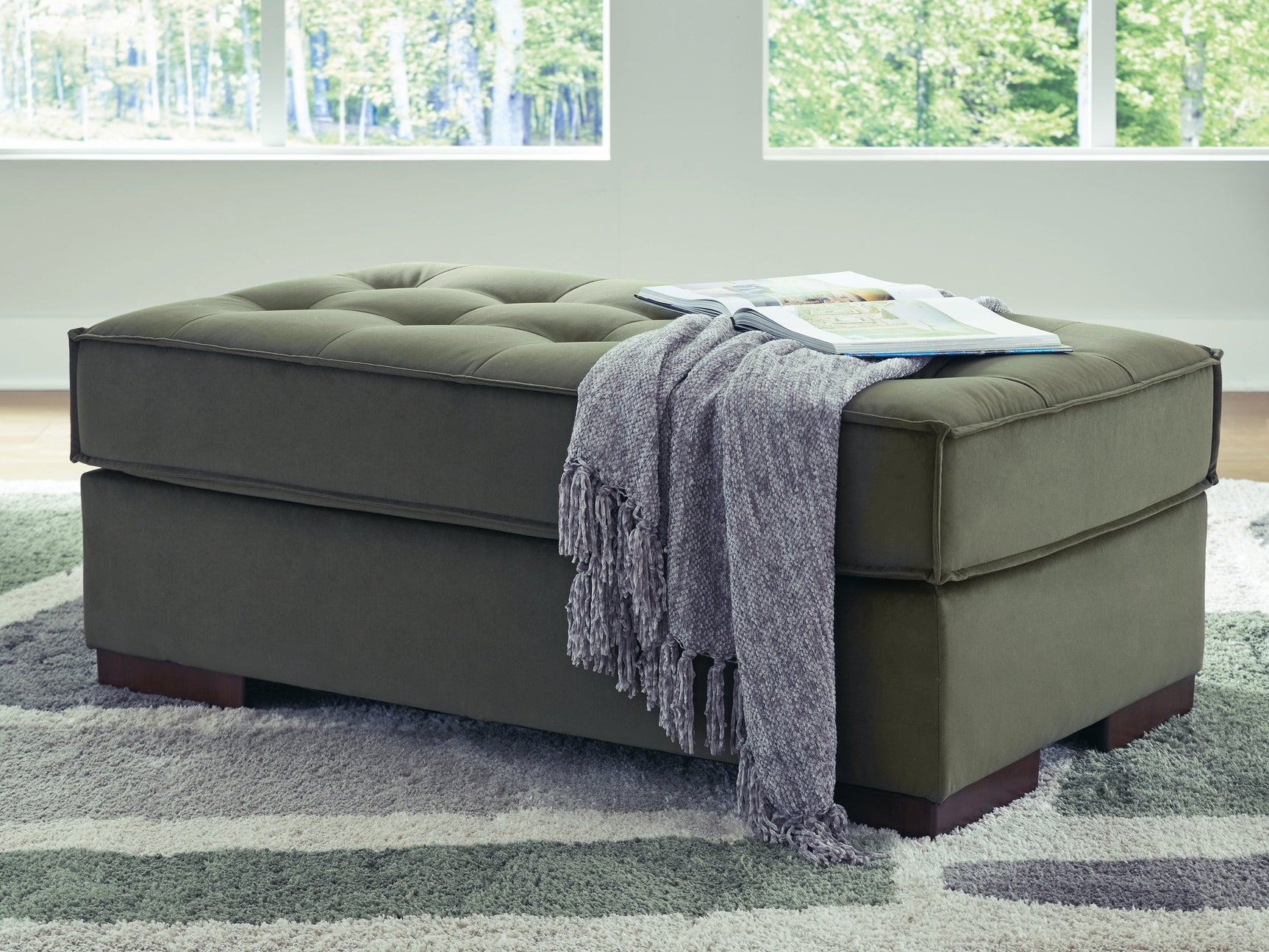 Chalcombe Olive Oversized Accent Ottoman (Online Special Price) - Ornate Home