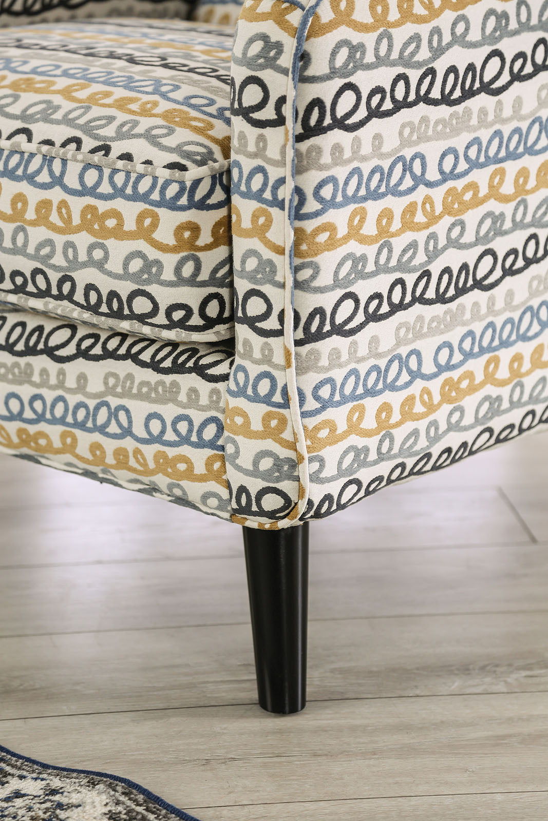 Chancery Gray/Navy Accent Chair - Ornate Home