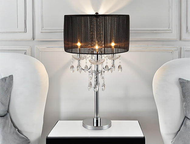 Chandelier Black 29.5" Table Touch Lamp (Set of 2) - Ornate Home