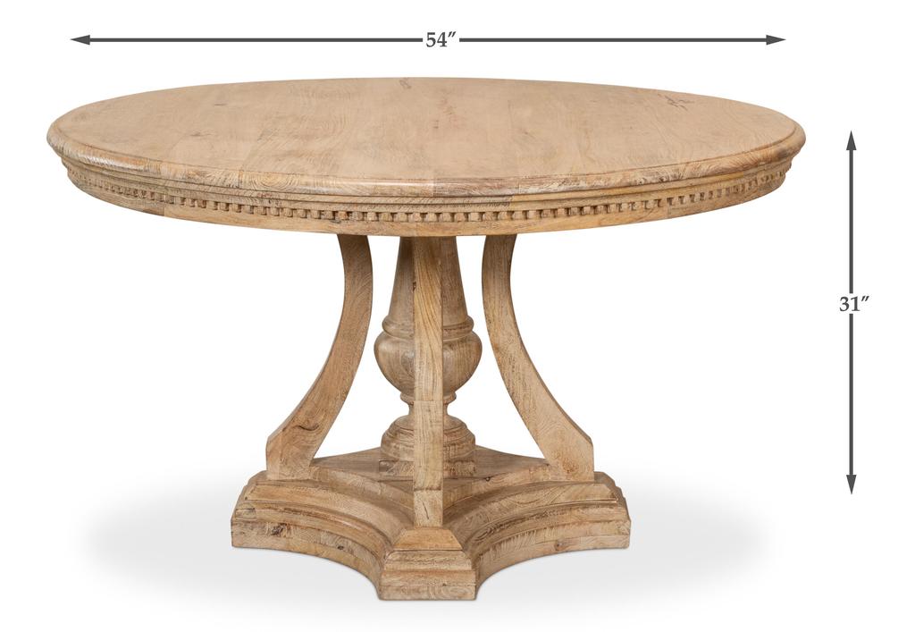 Chantal Natural Pedestal Dining Table - Ornate Home