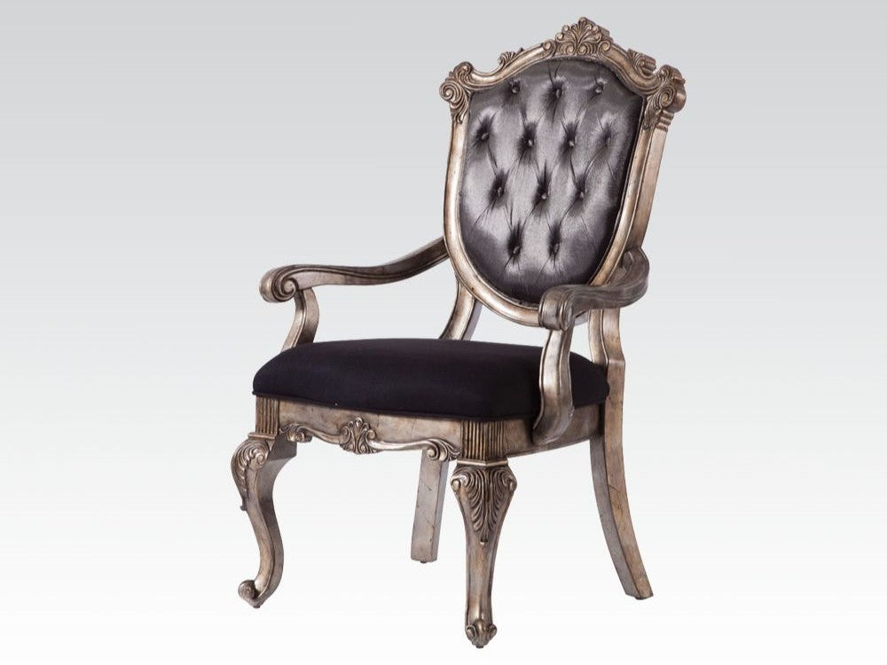 Chantelle Antique Platinum Dining Arm Chair (Set of 2) - Ornate Home