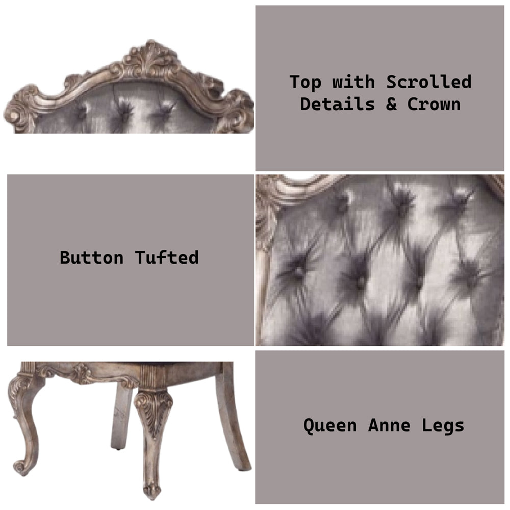 Chantelle Antique Platinum Dining Side Chair (Set of 2) - Ornate Home