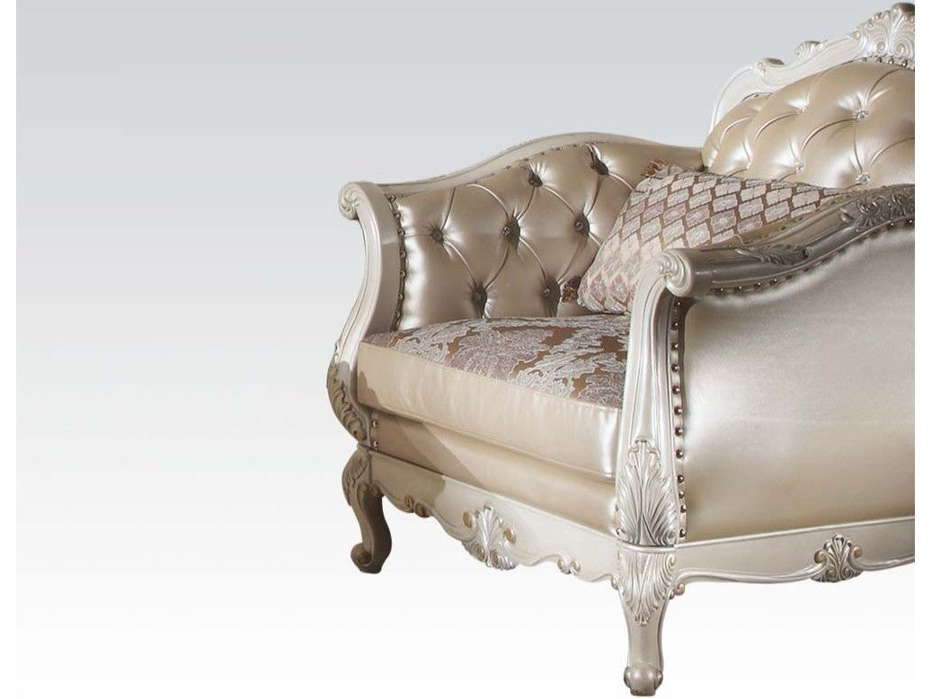 Chantelle Living Room Chair w/Pillow in Pearl White - Ornate Home