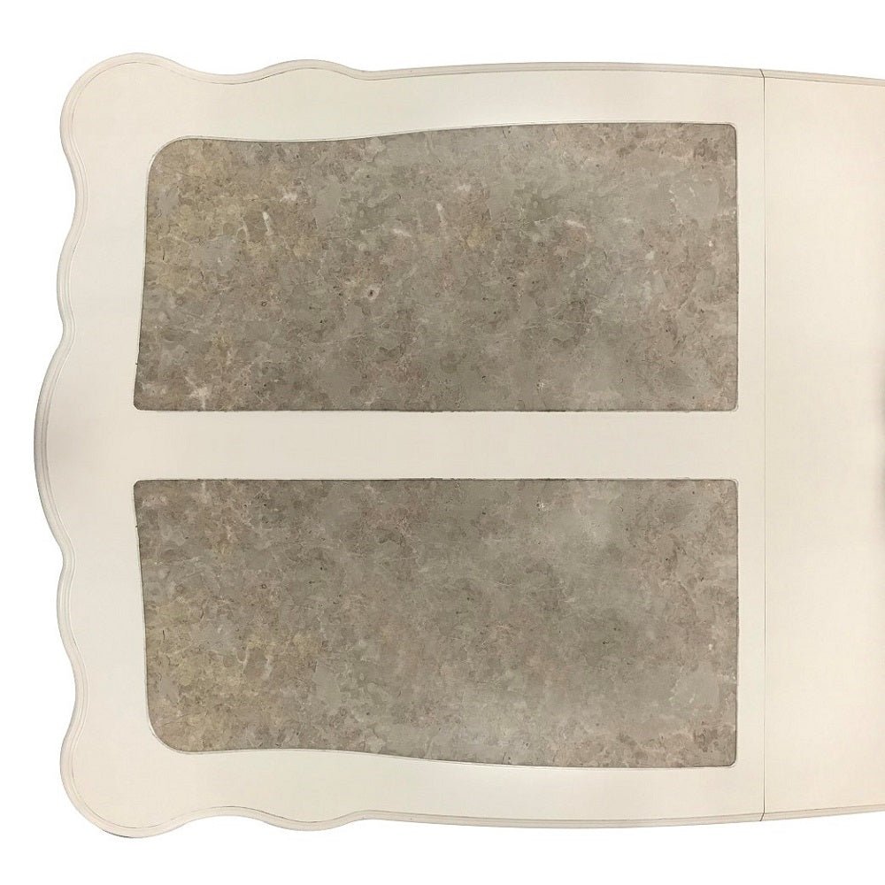 Chantelle Natural Marble Top/Pearl Beige Dining Table - Ornate Home