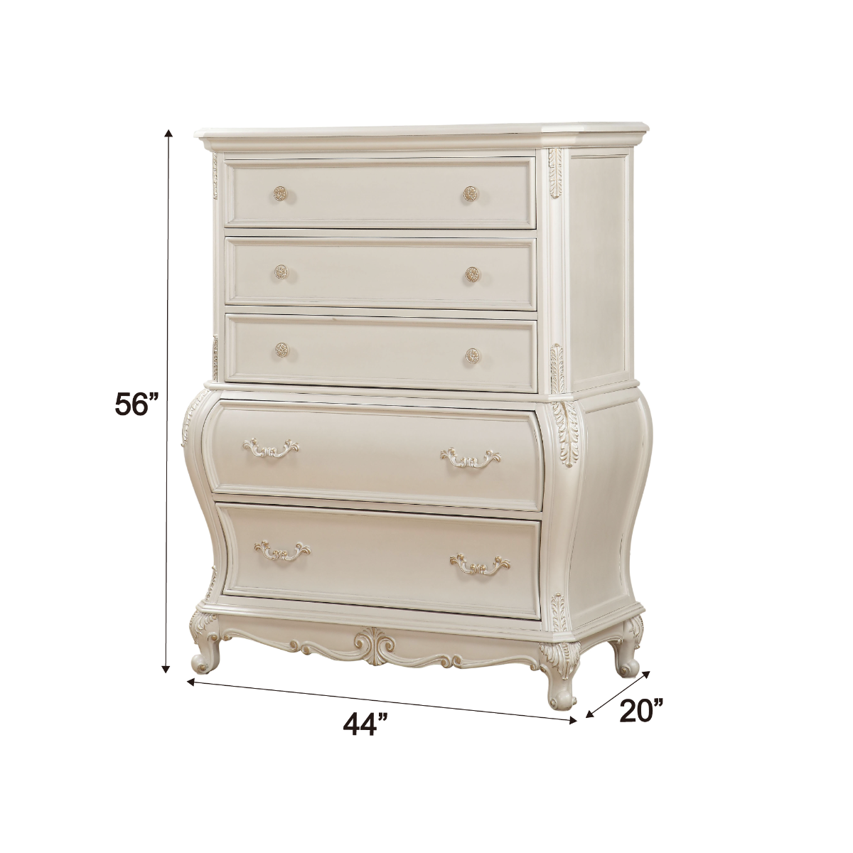 Chantelle Pearl White Chest - Ornate Home