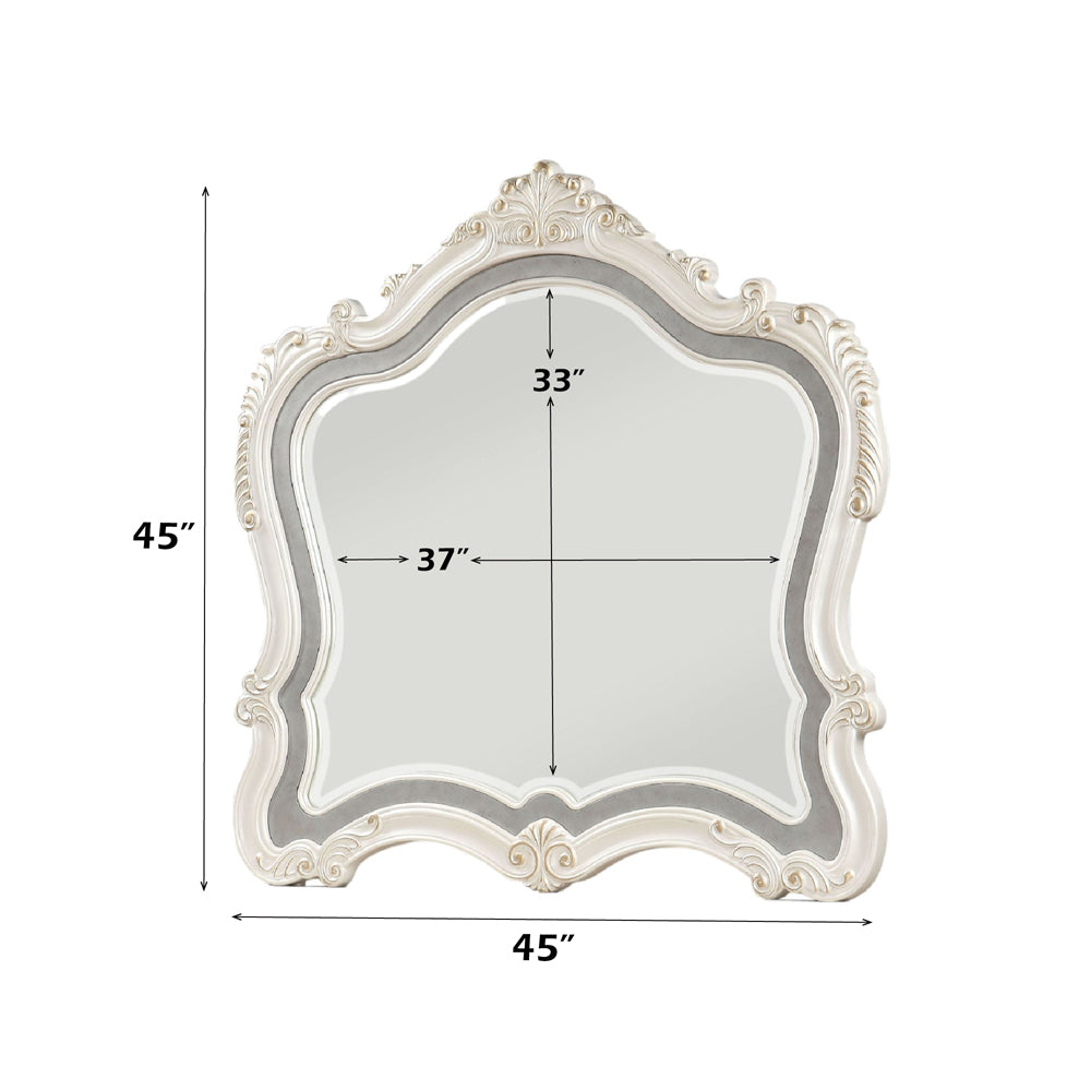 Chantelle Pearl White Mirror - Ornate Home