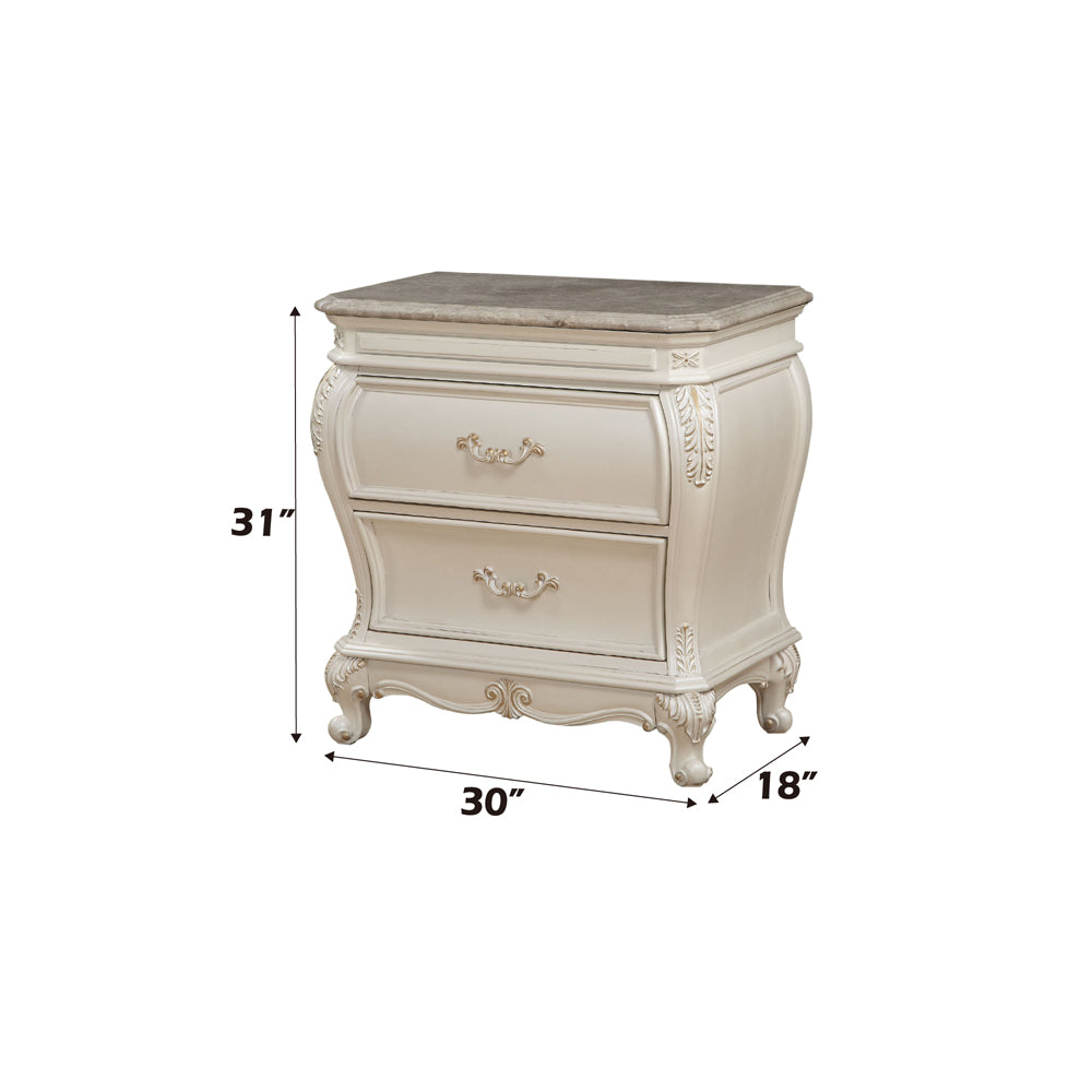 Chantelle Pearl White Nightstand - Ornate Home