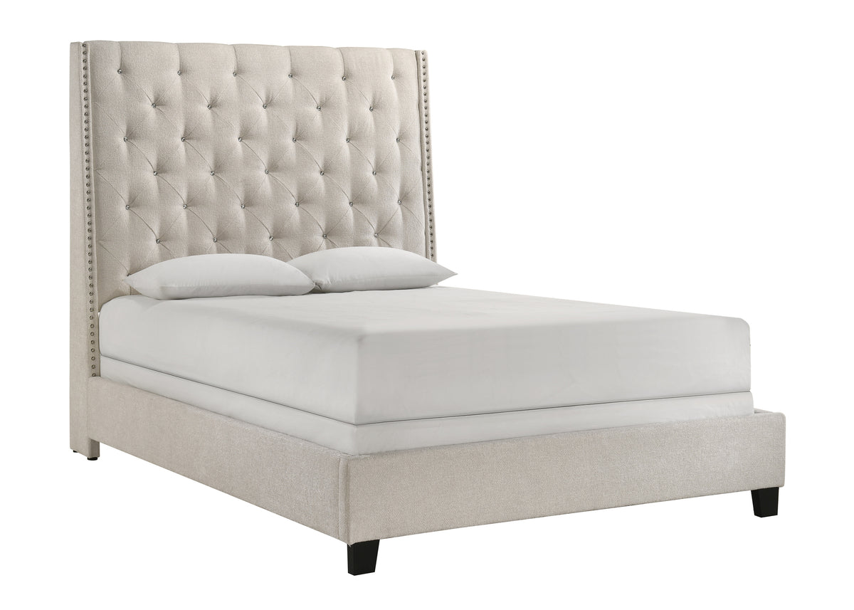 Chantilly Oat Tweed King Upholstered Bed - Ornate Home