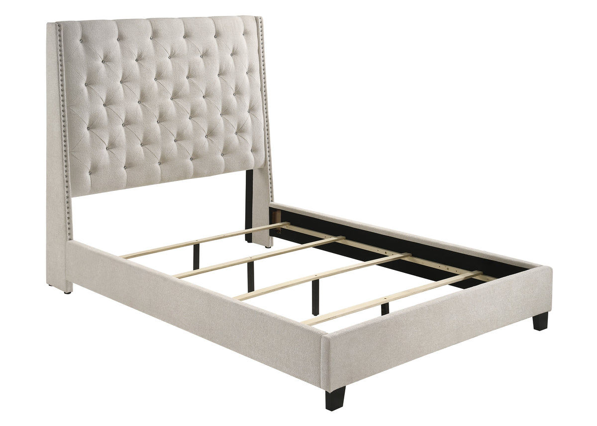 Chantilly Oat Tweed King Upholstered Bed - Ornate Home
