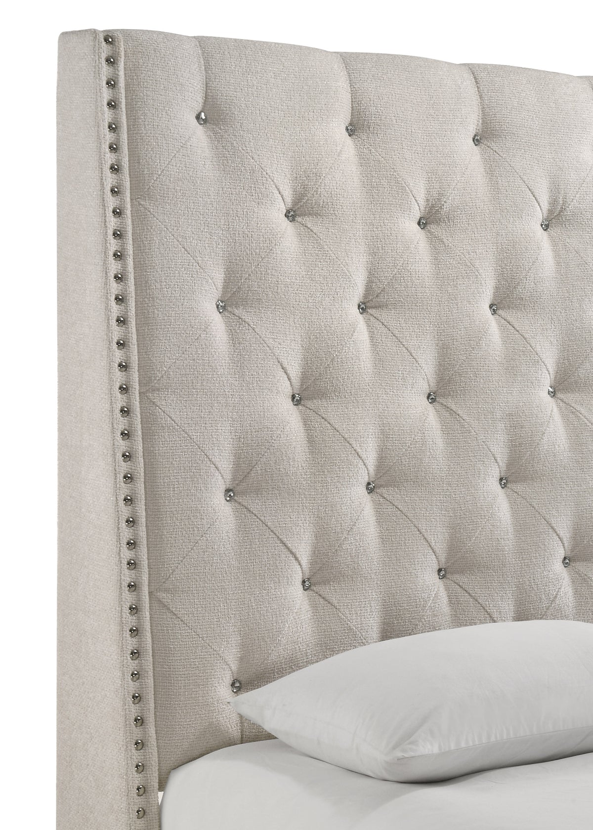 Chantilly Oat Tweed King Upholstered Bed - Ornate Home