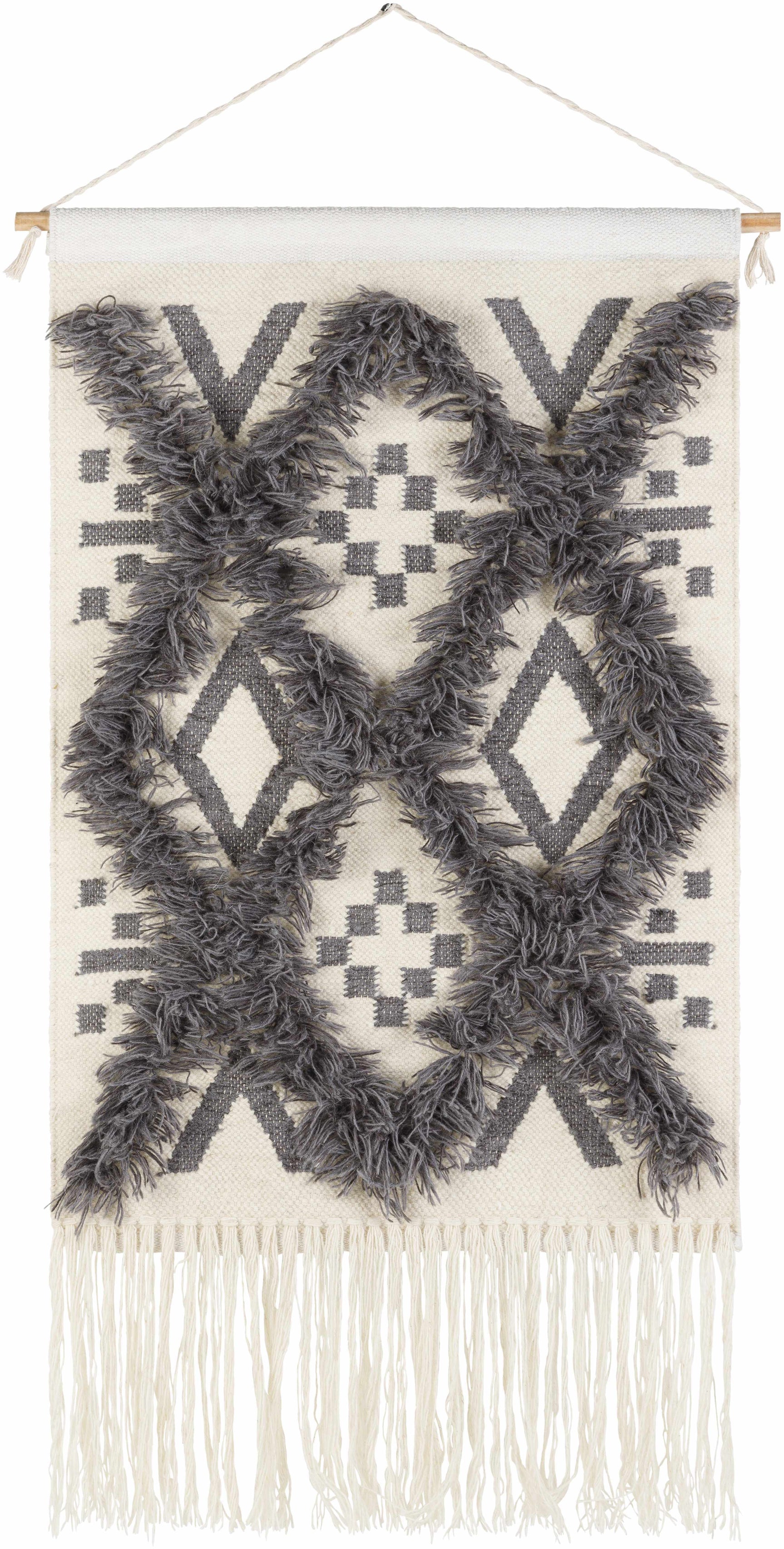 Chapelton Gray Geometric Textured Wall Hanging - Clearance - Ornate Home