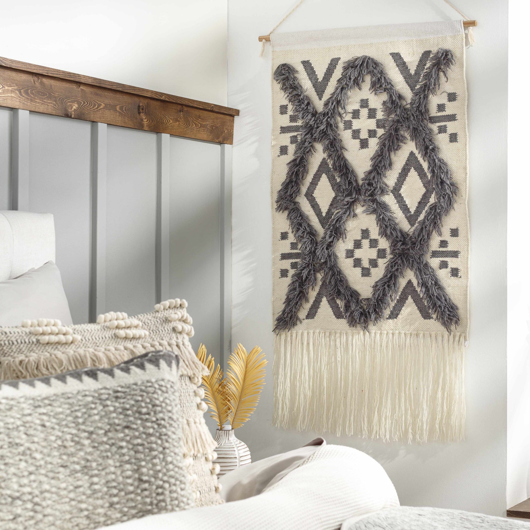 Chapelton Gray Geometric Textured Wall Hanging - Clearance - Ornate Home