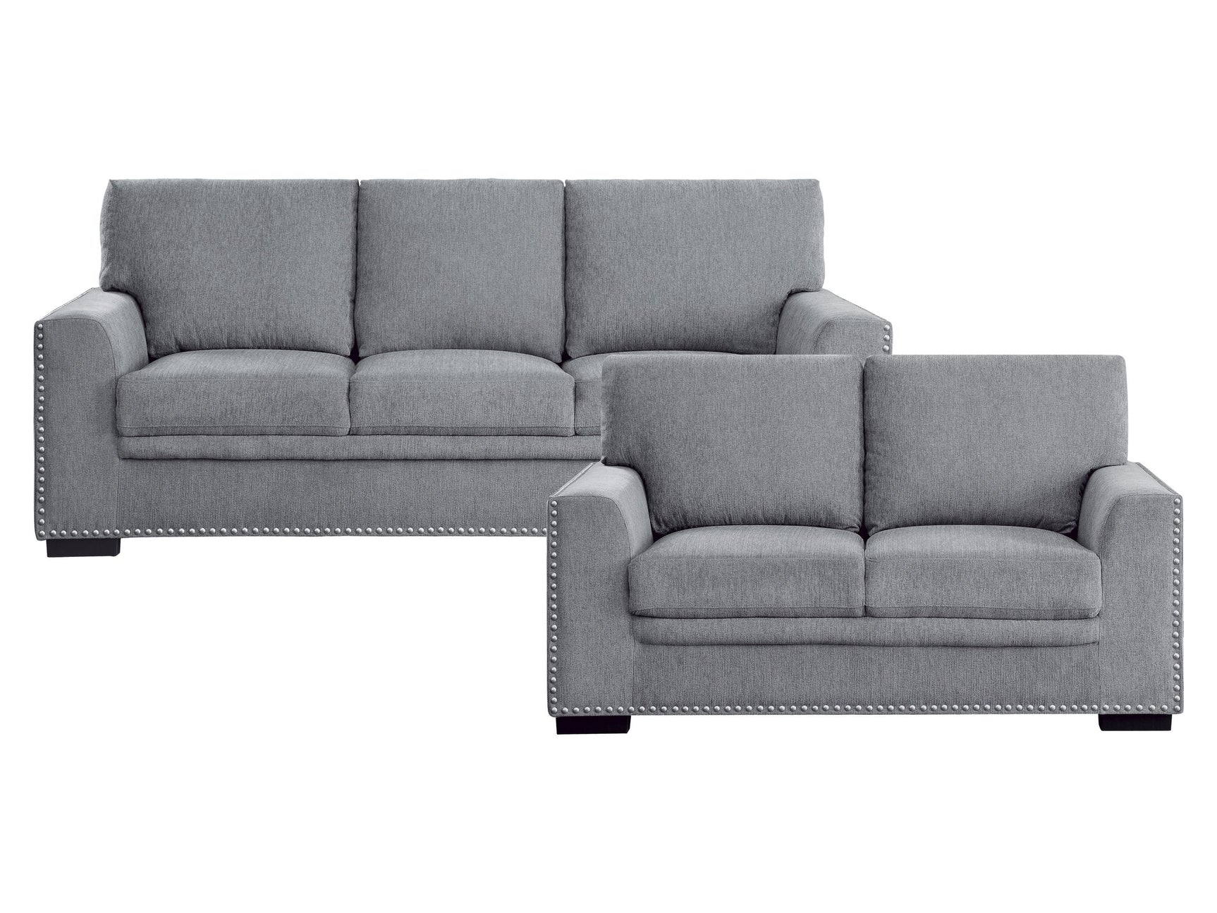 Charcoal Dark Gray Sofa & Loveseat - Ornate Home