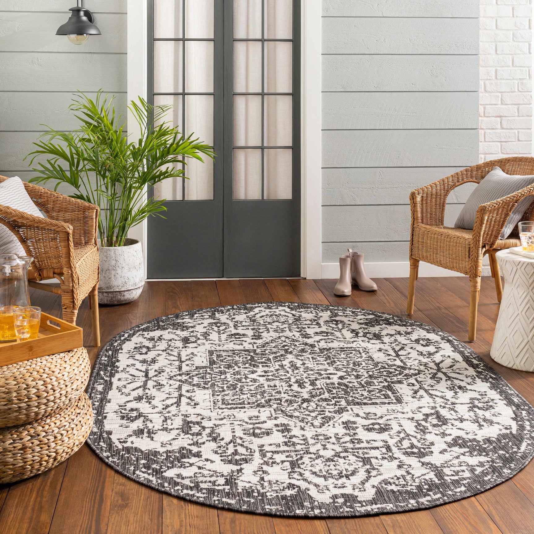 Charcoal Kilmacolm Indoor & Outdoor Area Rug - Clearance - Ornate Home