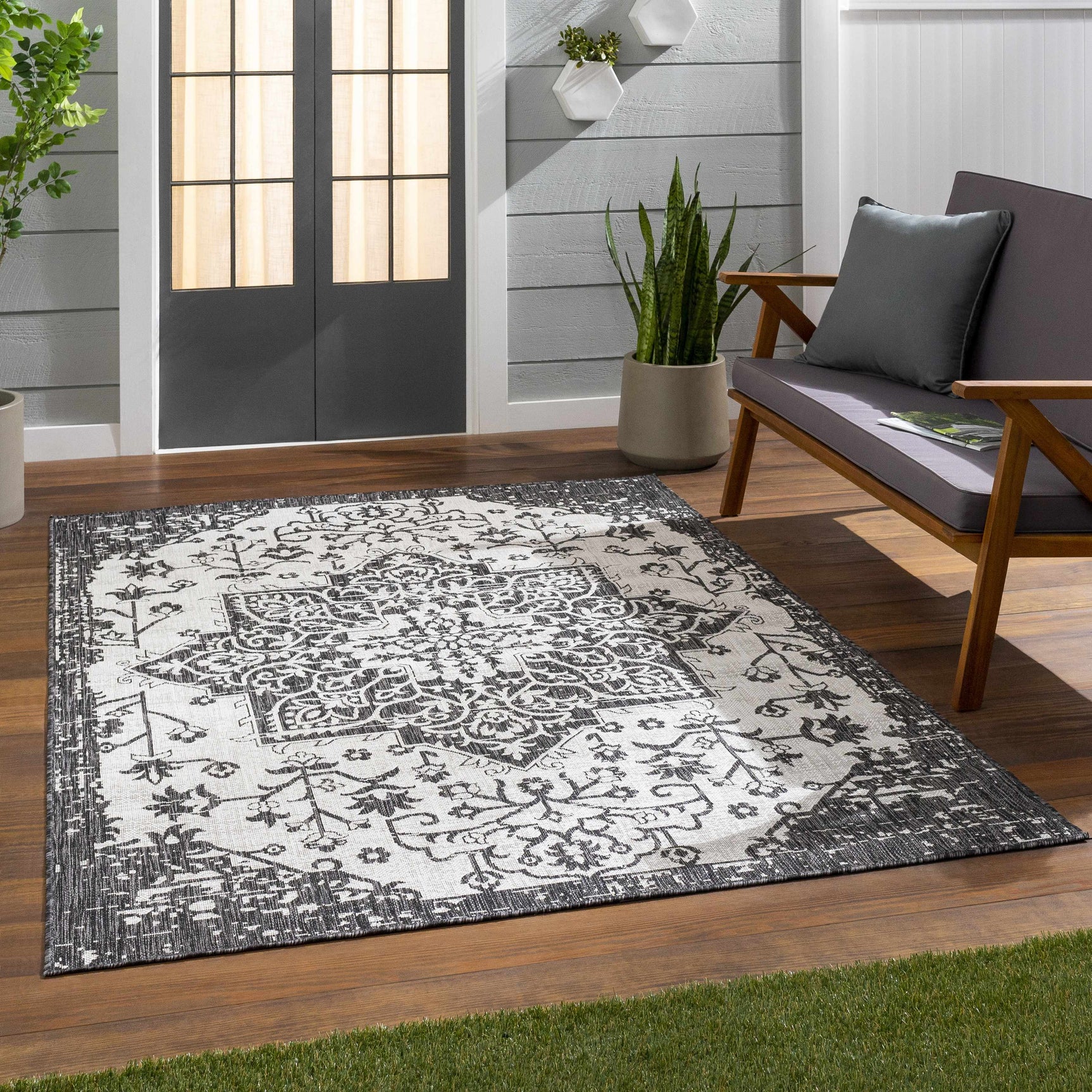 Charcoal Kilmacolm Indoor & Outdoor Area Rug - Clearance - Ornate Home