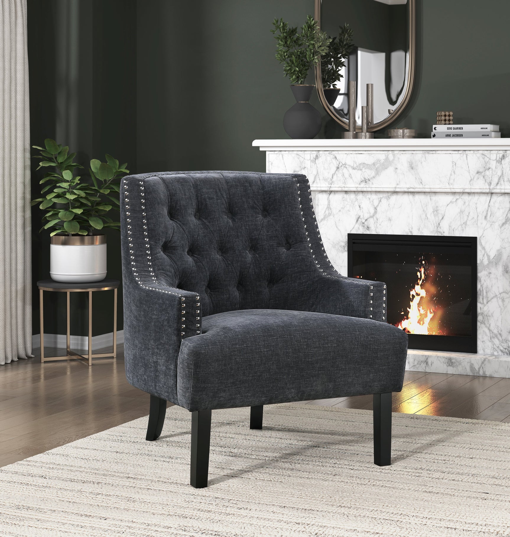 Charisma Black Accent Chair - Ornate Home