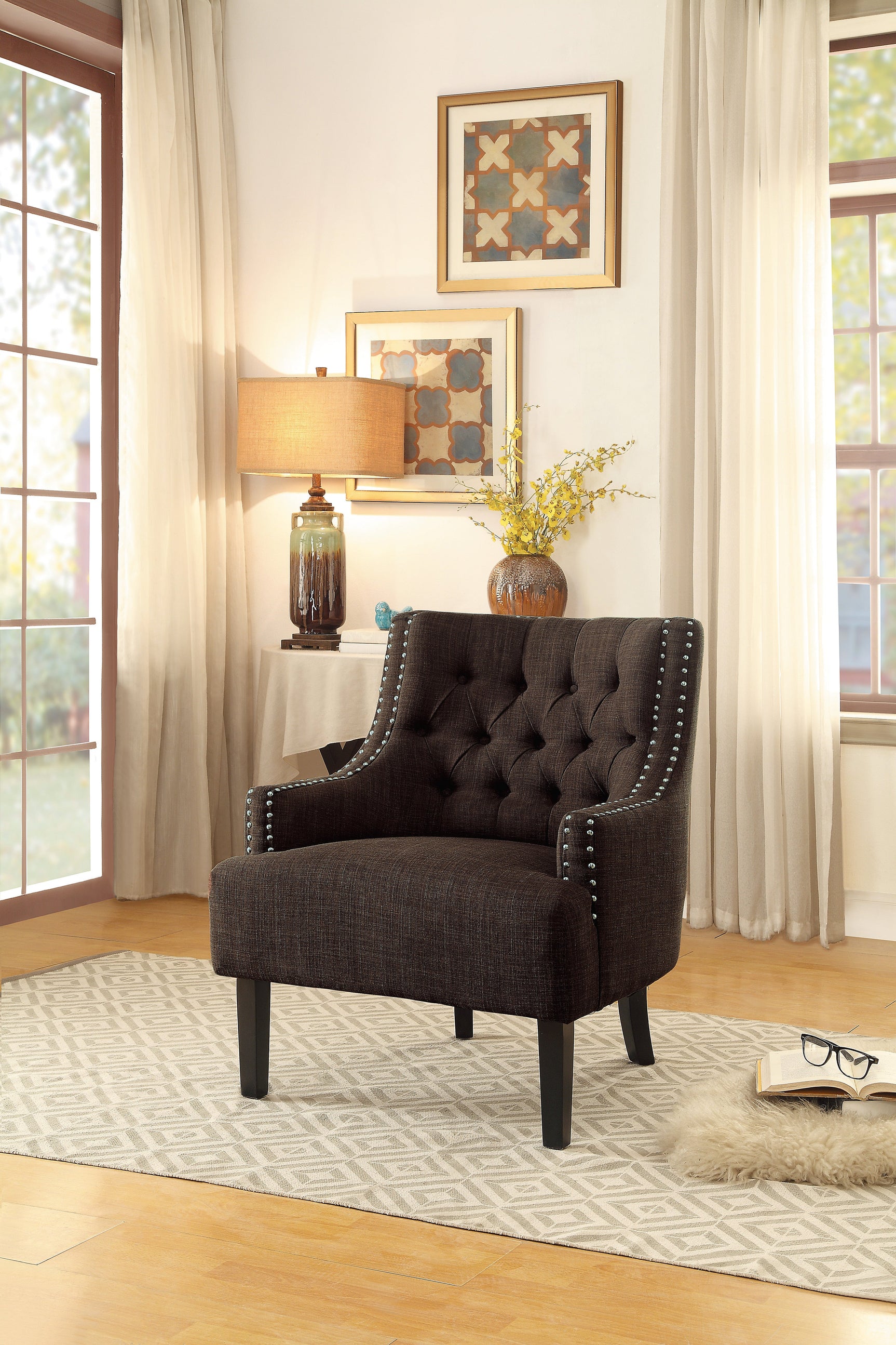 Charisma Chocolate Accent Chair - Ornate Home
