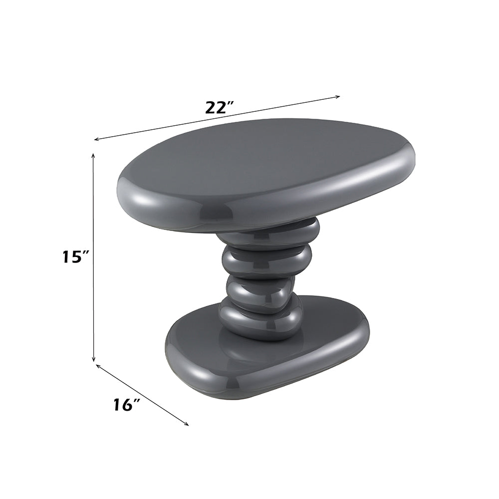 Charlene Gray High Gloss End Table - Ornate Home