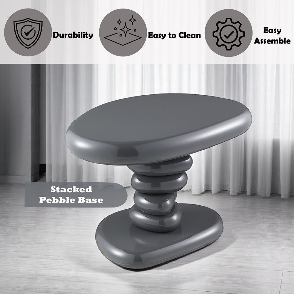 Charlene Gray High Gloss End Table - Ornate Home
