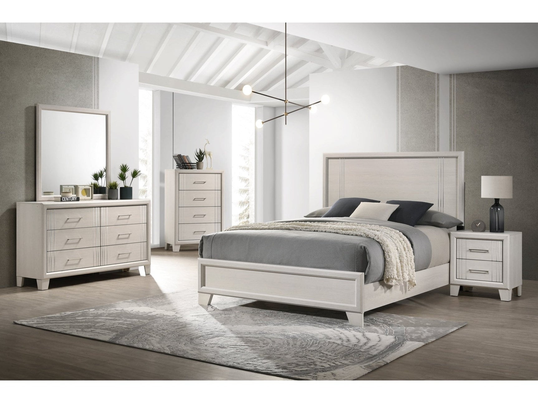 Charlie Cream Queen Panel Bed - Ornate Home