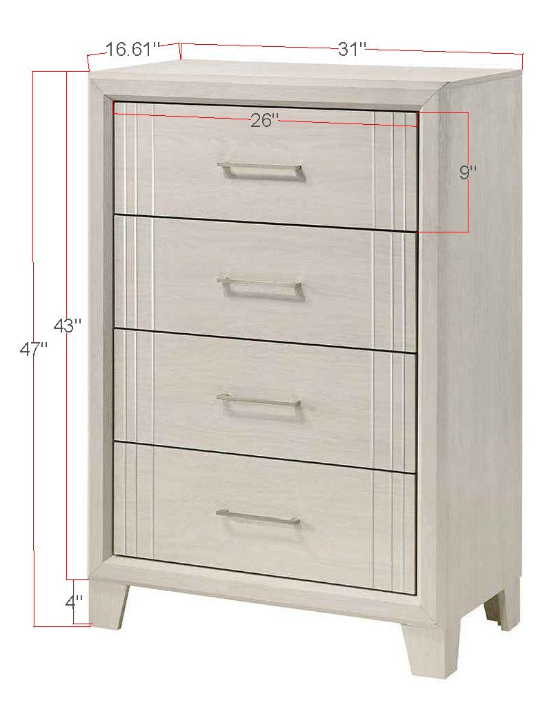 Charlie White King Panel Bedroom Set - Ornate Home
