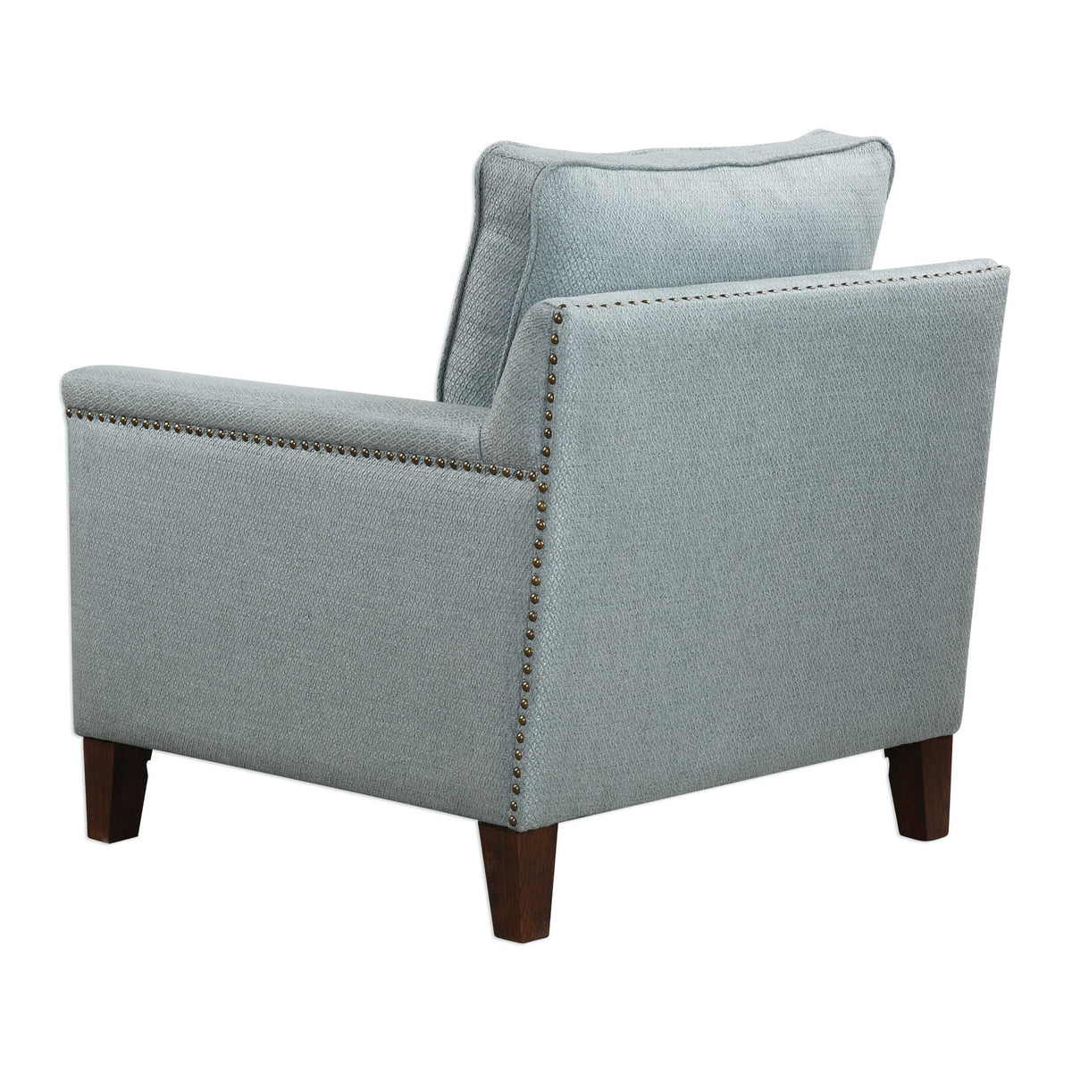Charlotta Blue/Brass/Woodtone Sea Mist Accent Chair - Ornate Home