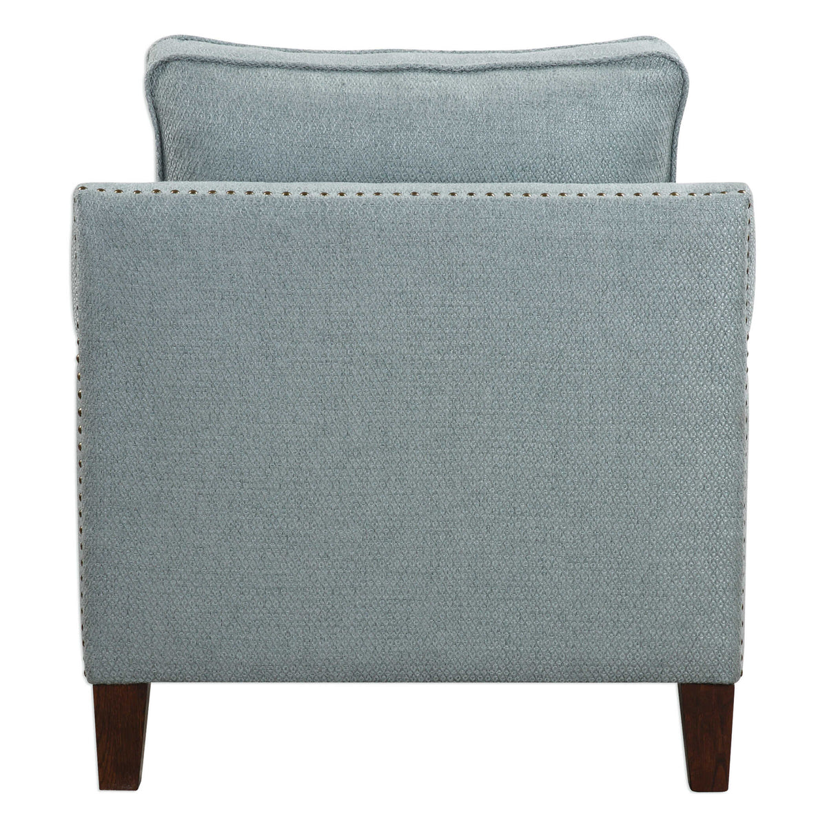 Charlotta Blue/Brass/Woodtone Sea Mist Accent Chair - Ornate Home