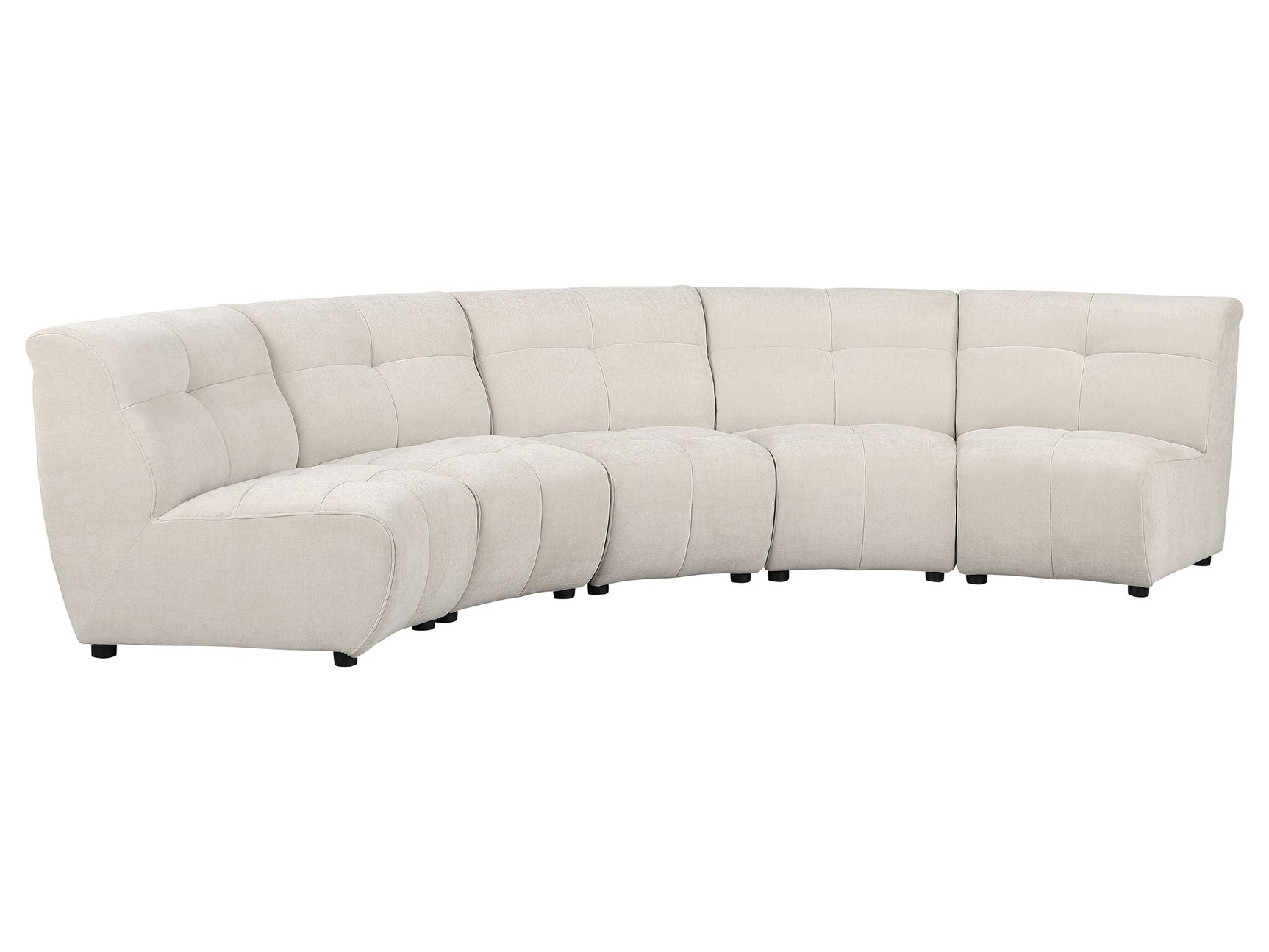 Charlotte Ivory 5-piece Modular Sectional Sofa - Ornate Home