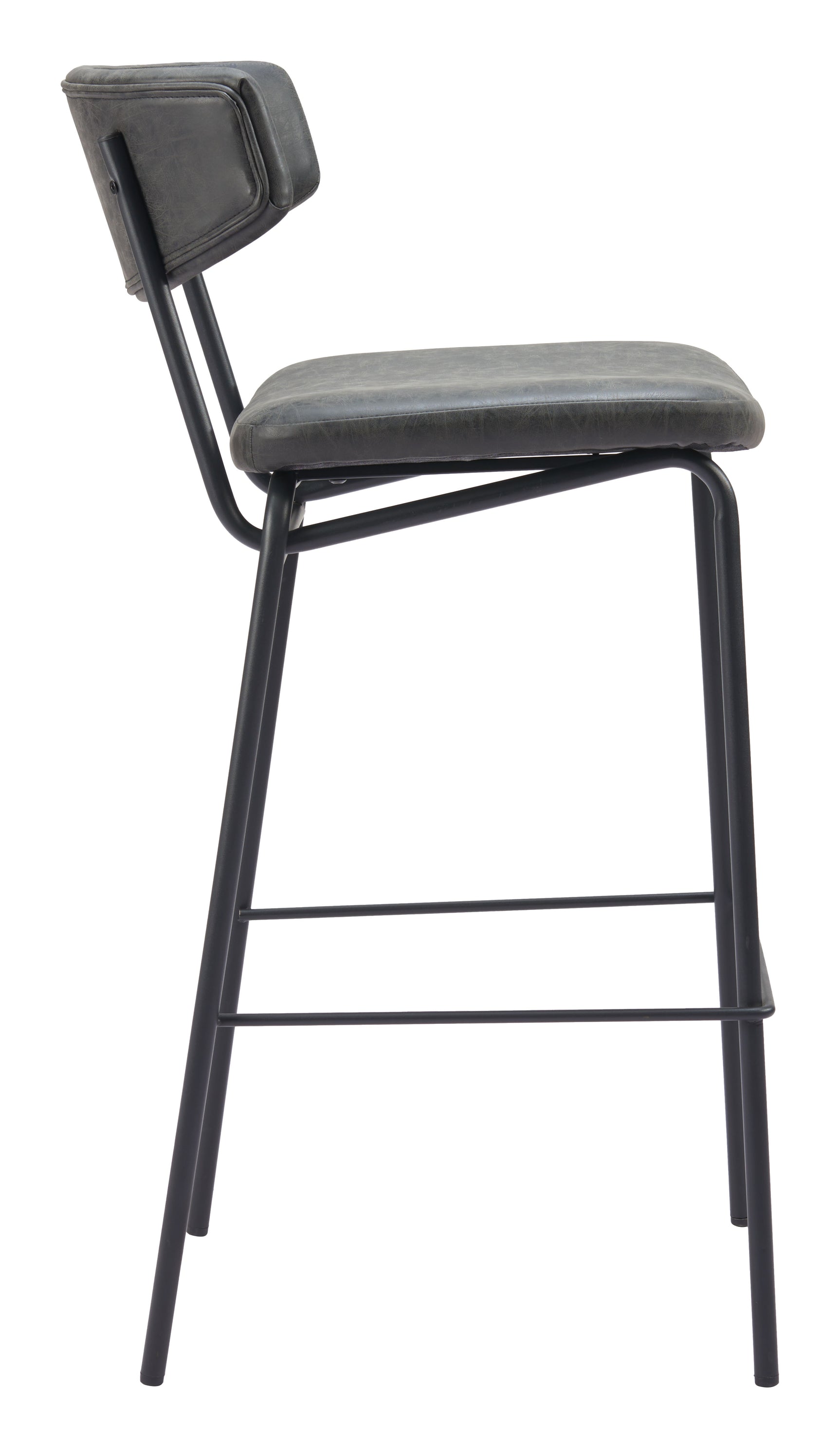 Charon Vintage Black Barstool (Set of 2) - Ornate Home
