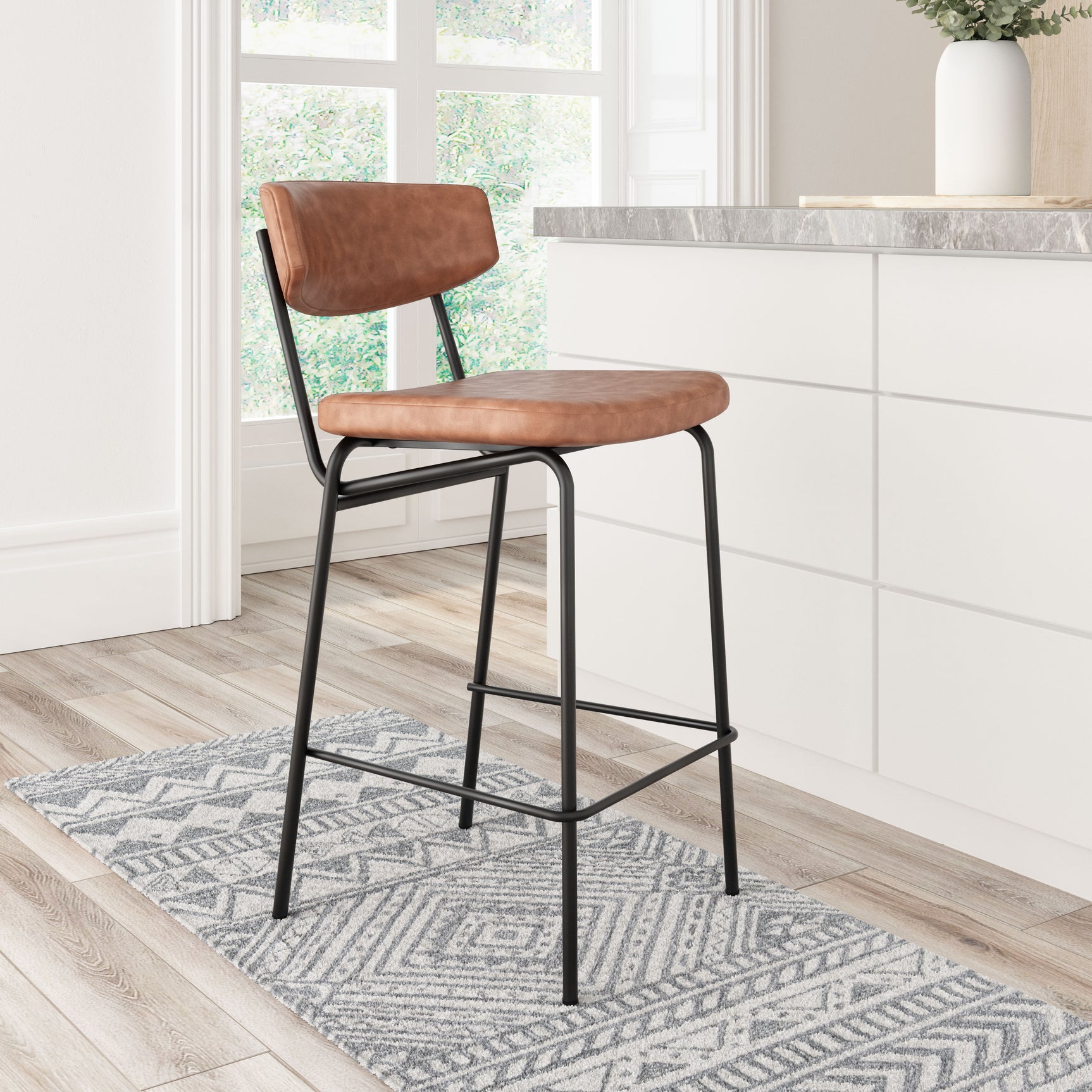 Charon Vintage Brown Counter Stool (Set of 2) - Ornate Home
