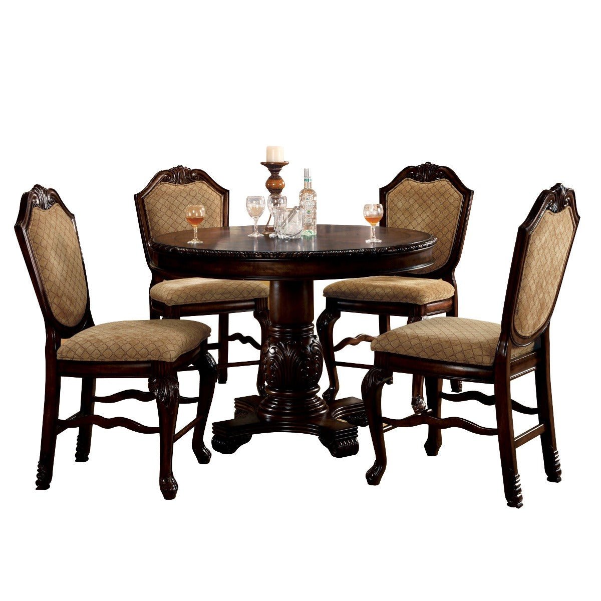 Chateau De Ville Espresso Counter Height Table - Ornate Home