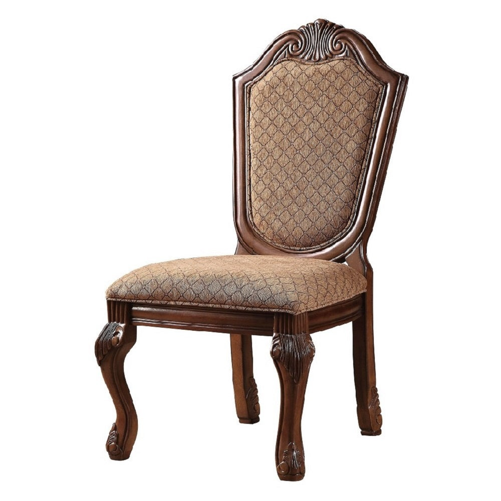 Chateau De Ville Fabric & Cherry Side Chair - Ornate Home
