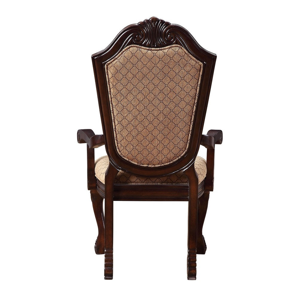 Chateau De Ville Fabric & Espresso Arm Chair - Ornate Home