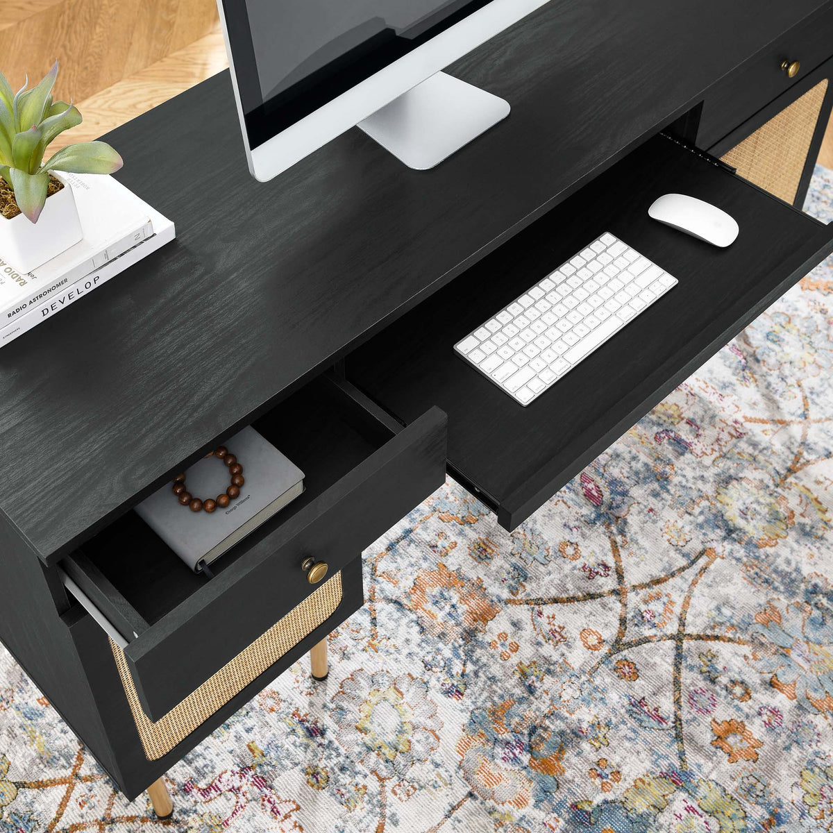 Chaucer Black Office Desk - Ornate Home