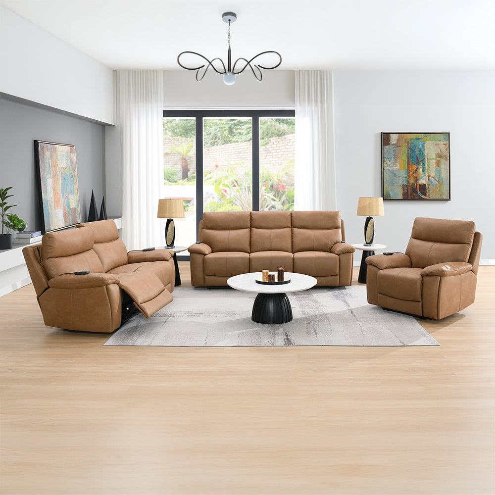 Chavis Brown Power Motion Sofa w/USB & Power Headrest - Ornate Home