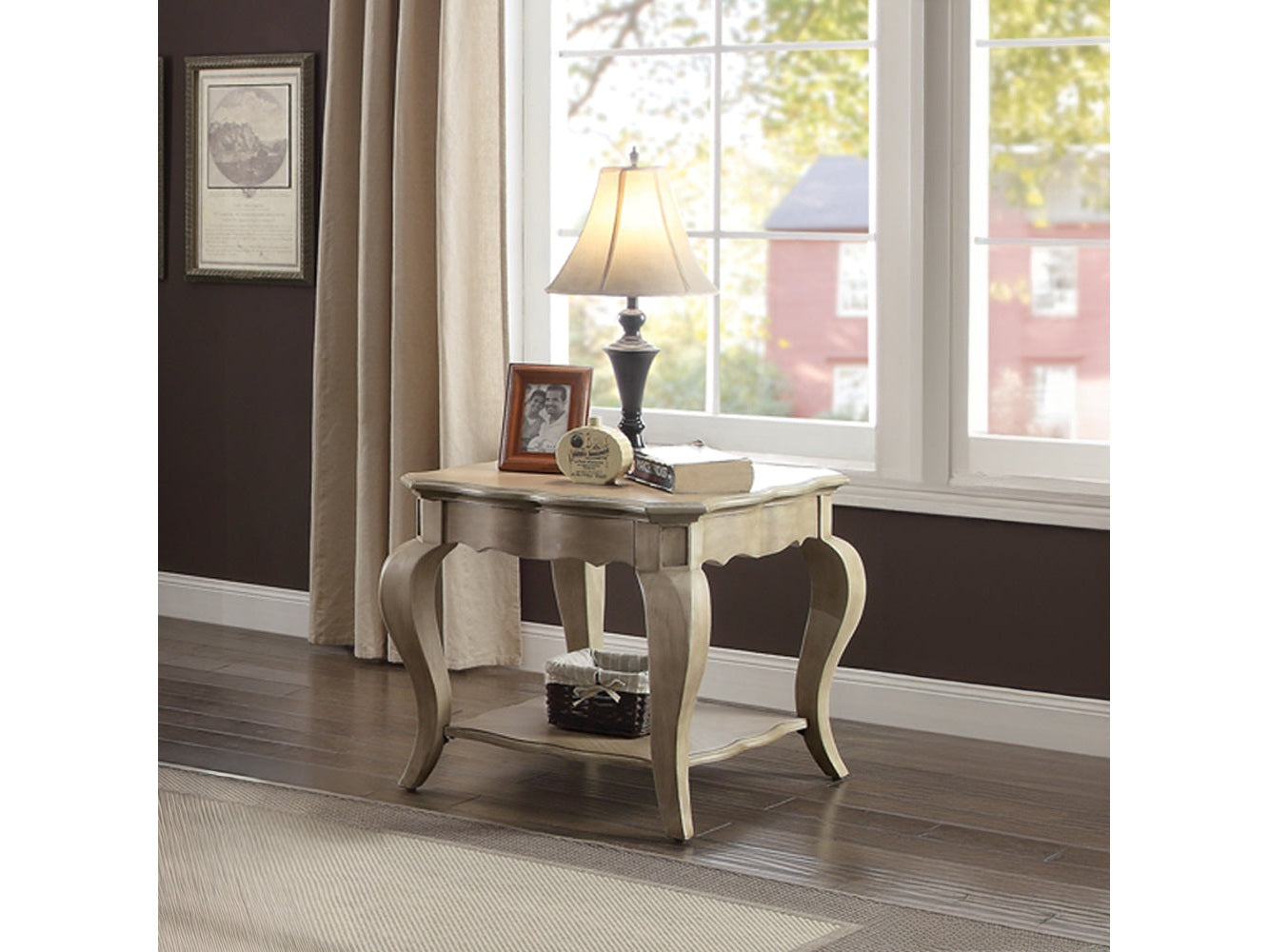 Chelmsford End Table in Antique Taupe - Ornate Home