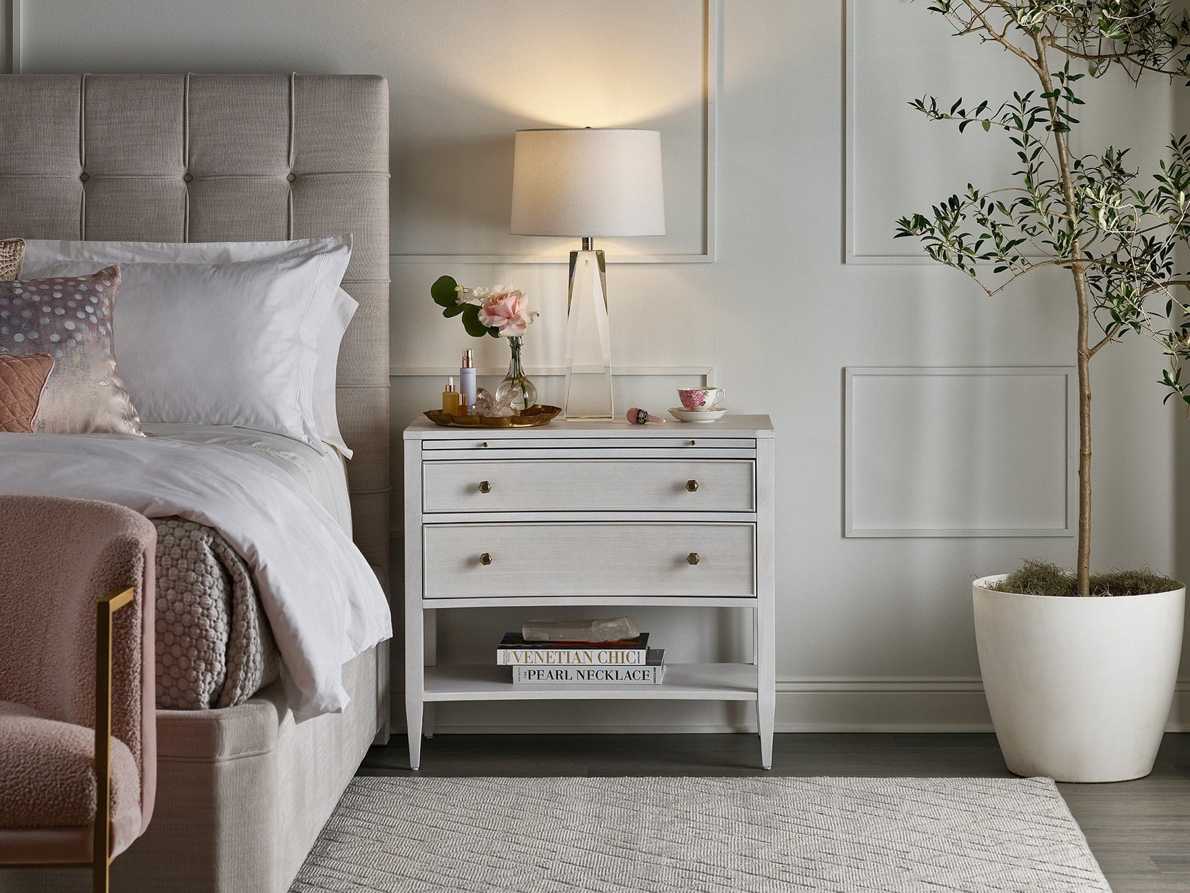 Chelsea Alabaster Nightstand - Ornate Home