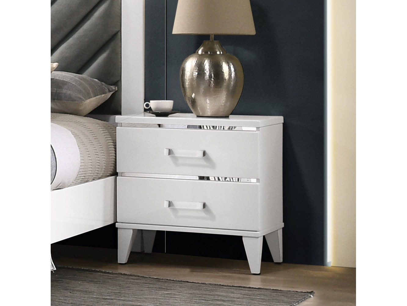 Chelsie White Nightstand - Ornate Home
