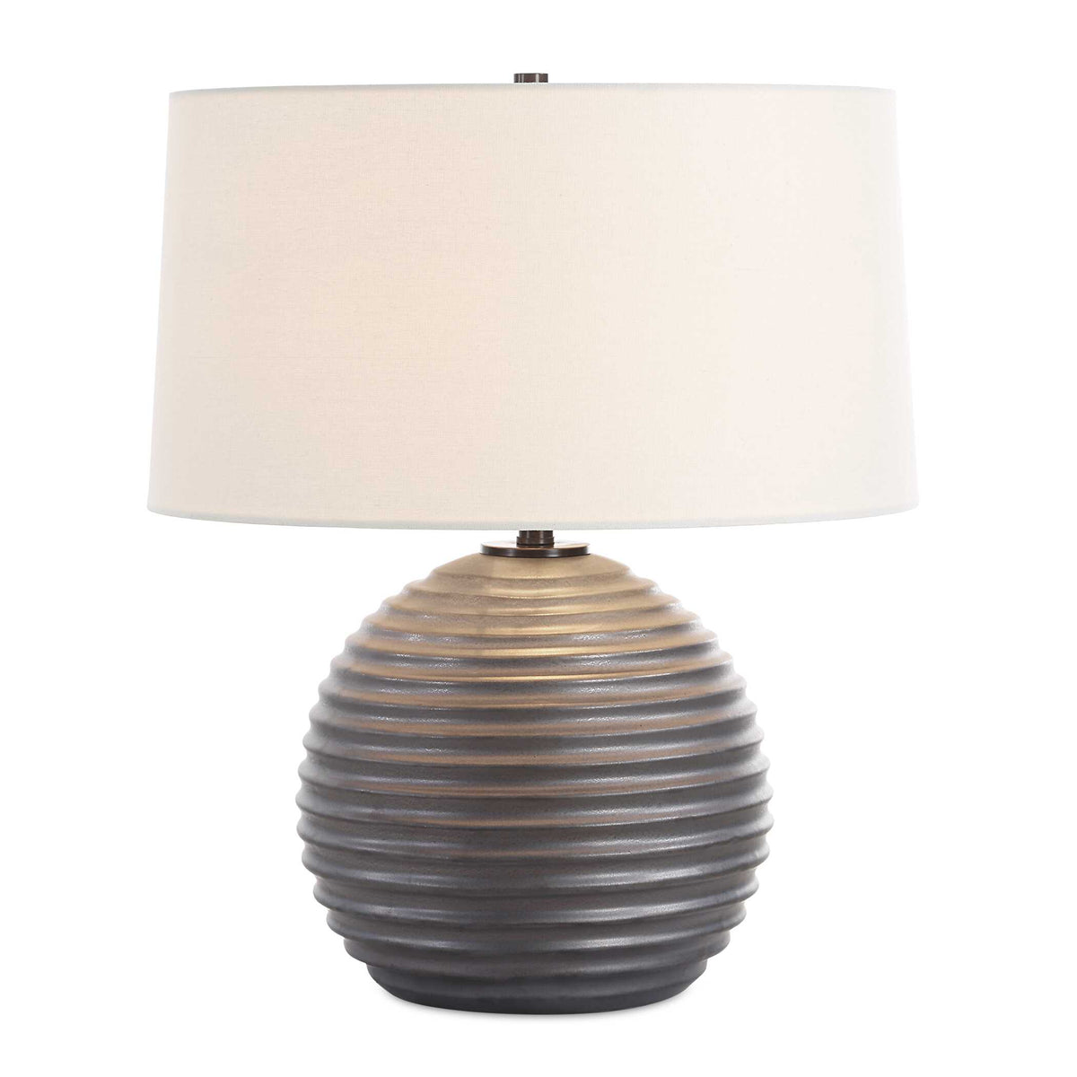Chelsom Black/Bronze Ribbed Table Lamp - Ornate Home
