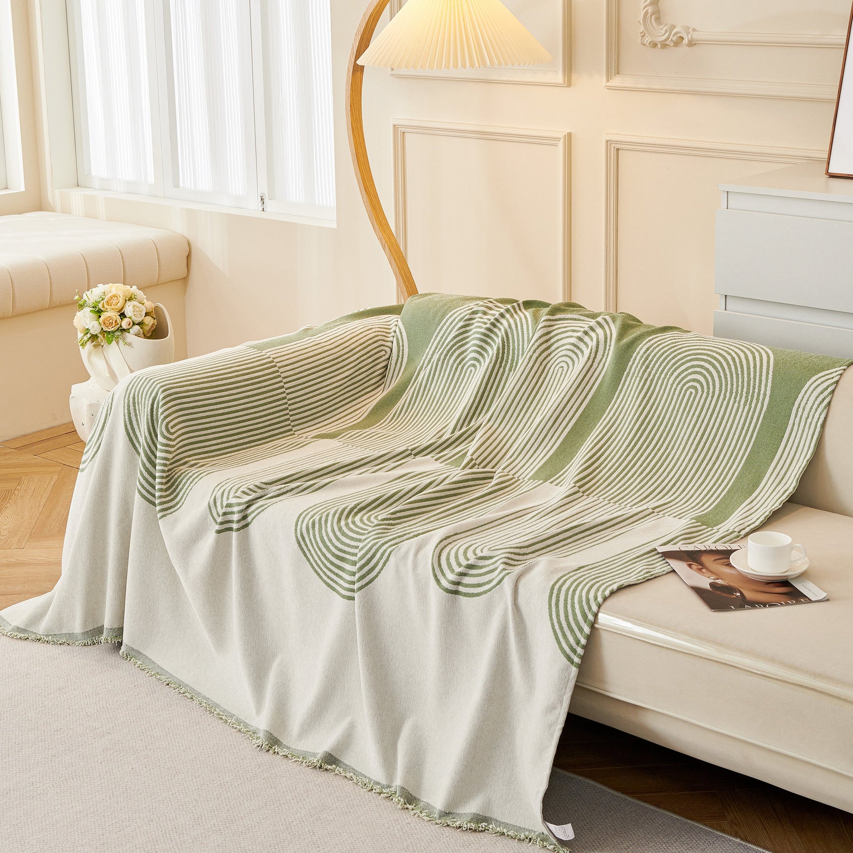 Chenille Boho Geometric Sofa Throw Cover Luxury Throws for Sofas Cat Proof Slipcovers Couch Covers - Ornate Home