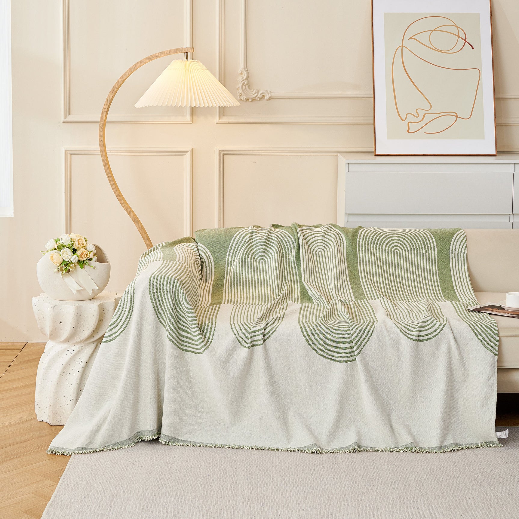 Chenille Boho Geometric Sofa Throw Cover Luxury Throws for Sofas Cat Proof Slipcovers Couch Covers - Ornate Home