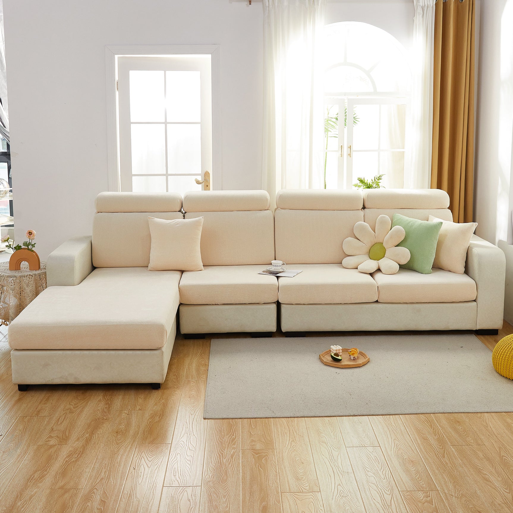 Chenille Cushion Covers for 1/2/3/4 Seater Sofas and L-shaped Couches, Furniture Covers for Pets - Ornate Home