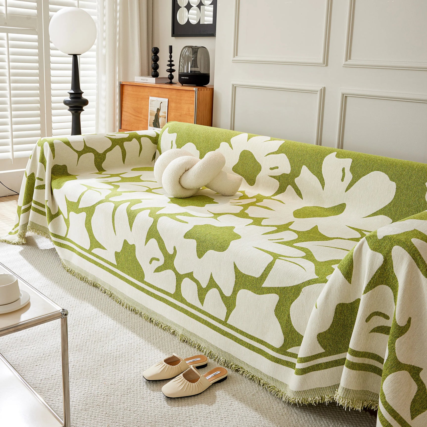 Chenille Floral Soft Thick Reversible Blanket Covers for Couch, Couch Protector Blanket Cover Sofa - Ornate Home